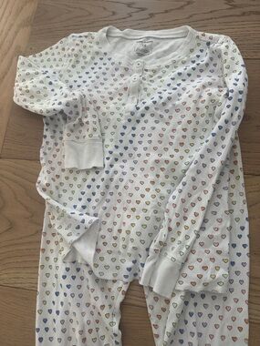 Roller Rabbit White Pajama Set with Rainbow Heart Print